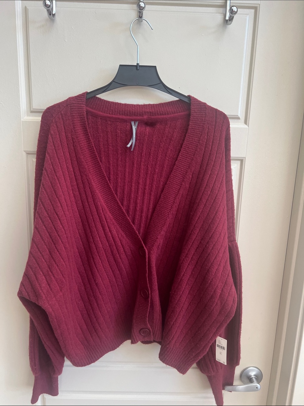 Anthropologie NEW Ribbed Button-Front Cardigan sweater XL fall winter outdoor